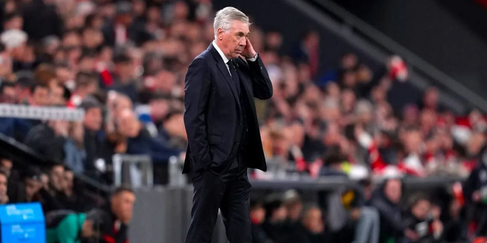 فشار سنگین رسانه روی آنچلوتی آسان است تقصیر را گردن امباپه بیاندازیم اما مقصر اصلی را پیدا کنید کارلتو به جلسه با پرز فراخوانده شد... - حاشیه های فوتبالی فشار سنگین رسانه روی آنچلوتی آسان است تقصیر را گردن امباپه بیاندازیم اما مقصر اصلی را پیدا کنید کارلتو به جلسه با پرز فراخوانده شد...